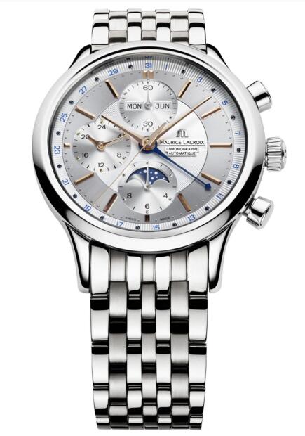 Review Best Maurice Lacroix Les Classiques Chronographe Phases de Lune LC6078-SS002-131-1 watch Replica
